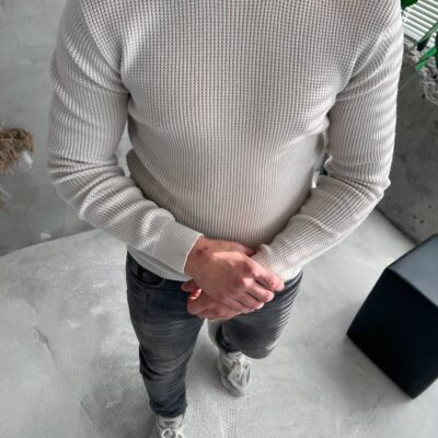 Чоловічий Сірий Светр В'язанний Класичний