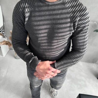 Чоловічий Светр Сірий Темний - В'язанний Класичний