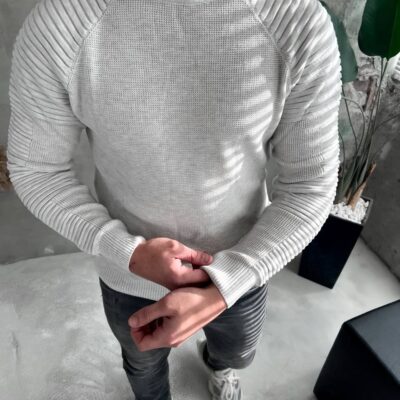 Чоловічий Светр Сірий Світлий - В'язанний Класичний