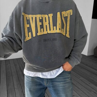 Чоловічий Сірий Світшот Флісовий "Everlast" - Теплий Базовий Варений