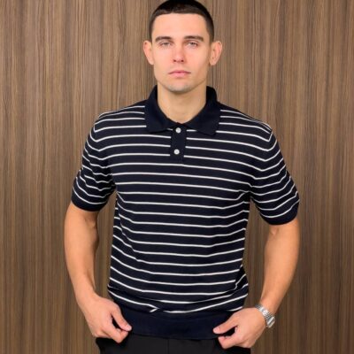 Чоловіча Теніска Синя у Смужку - Поло Футболка