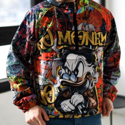 Чоловічий Анорак Куртка - Плащівка з Принтами "Scrooge McDuck Money"