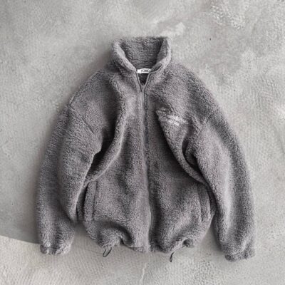 Чоловічий Бомбер Сірий Плюшевий - Куртка Teddy М'яка Баранчик