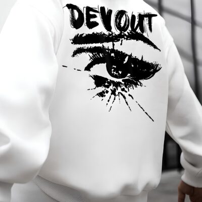 Чоловіче Худі Біле - Оверсайз з Принтом на Спині "Devout Eye"