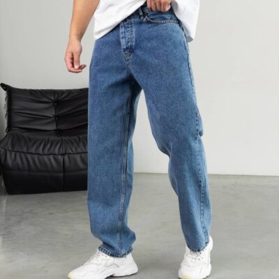 Чоловічі Джинси Широкі Блакитні Варені