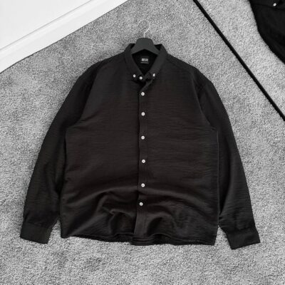 Чоловіча Класична Сорочка Чорна Button-Down - Легка Повсякденна Однотонна