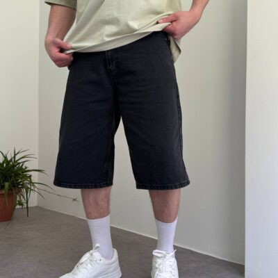 Чоловічі Чорні Джинсові Шорти Баггі - Широкі Baggy