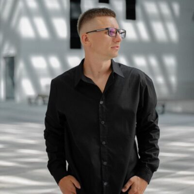 Чоловіча Базова Класична Чорна Сорочка Бавовняна