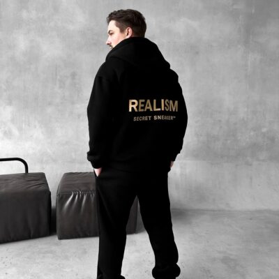 Чоловічий Сірий Спортивний Костюм "Realism" Теплий з Начосом (Зіпка + Штани)