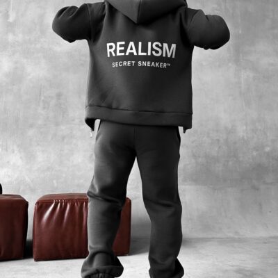 Чоловічий Графітовий Спортивний Костюм "Realism" Теплий з Начосом (Зіпка + Штани)