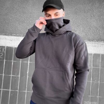 Чоловіче Базове Графітове Худі - Утеплене на Флісі з Вшитим Бафом