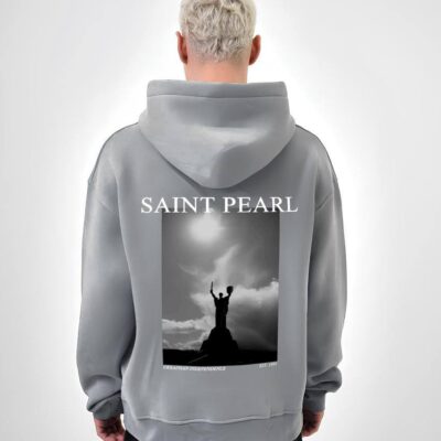 Чоловіче Вільне Сіре Худі "Saint Pearl" - Утеплене на Флісі