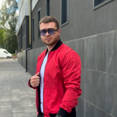 Чоловіча Демісезонна Червона Куртка Вітровка - Водовідштовхувальний Бомбер на Блискавці