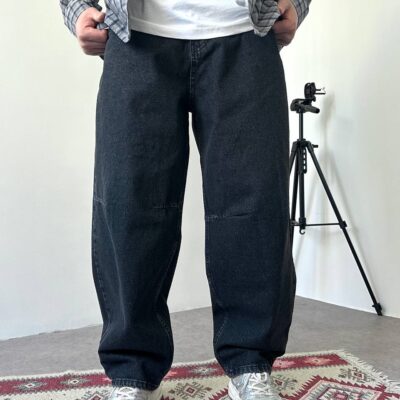 Чоловічі Широкі Темно-Сірі Джинси Baggy Barrel - Джинсові Штани Баггі Оверсайз