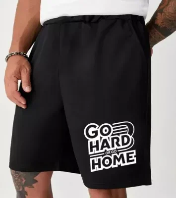 Чоловічі Літні Чорні Шорти "Go Hard Home" Вільного Крою
